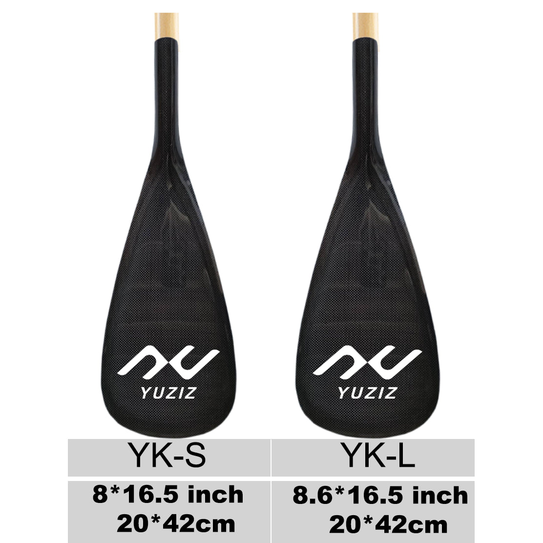 YUZIZ Outrigger Canoe Paddle Carbon/ Kevlar Blade Bent Wooden Shaft for Waka Ama, va’a