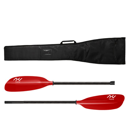 YUZIZ Recreational Touring Kayak Paddle Fiberglass Blade with Oval Carbon Shaft