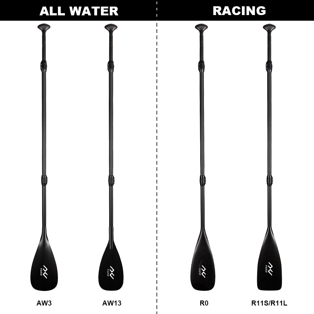 YUZIZ 3-Pieces SUP Paddle Full Carbon for Race or All Water Stand Up Paddling